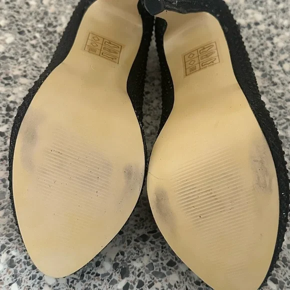 Sparkle black high heels black size 7 truffle used occasion wedding occasion - Picture 9 of 16